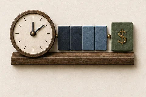 The actual ToolsPad service rate calculator artwork combining time and sustainable pricing