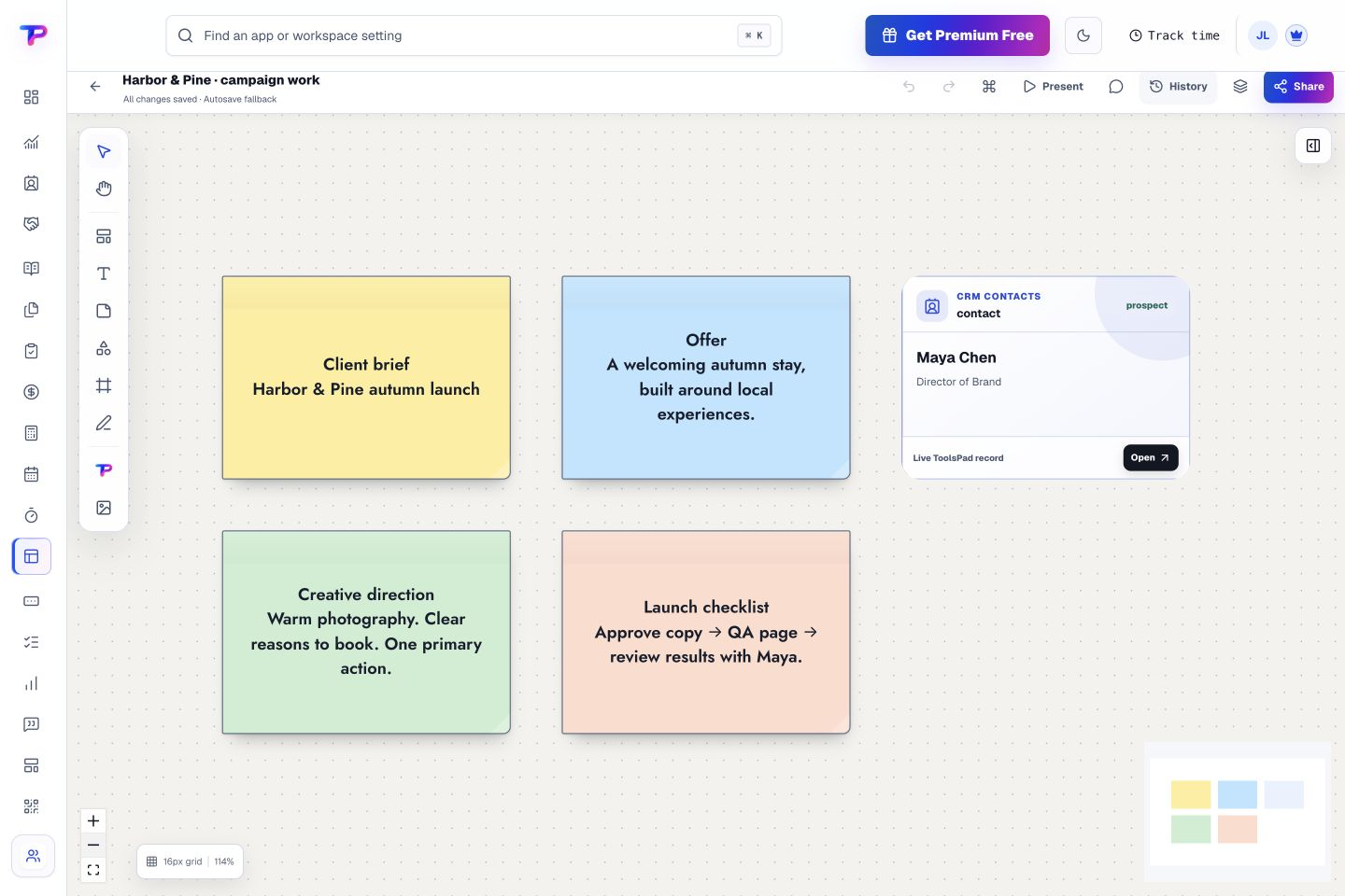 Whiteboards product interface showing see the idea and the customer together