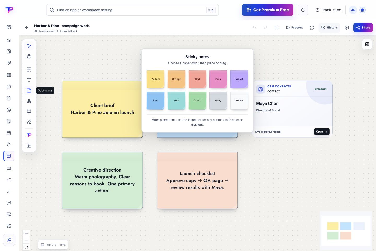 Whiteboards product interface showing make the important ideas stand out
